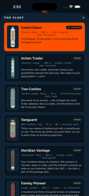 Make Way — the six-ship fleet