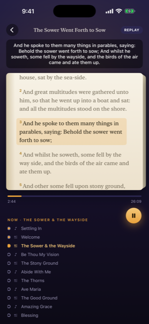 True Sunday — the Sunday service player, captioned verse by verse